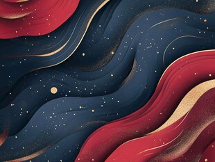 红蓝金波浪星空抽象背景