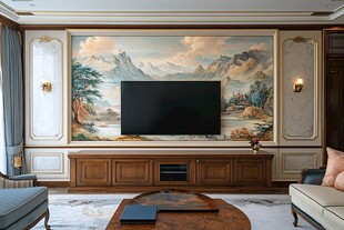 奢华客厅电视墙艺术装饰