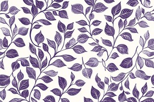 紫色树叶植物无缝花纹图案
