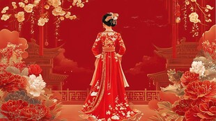 古典中式新娘 繁花簇拥