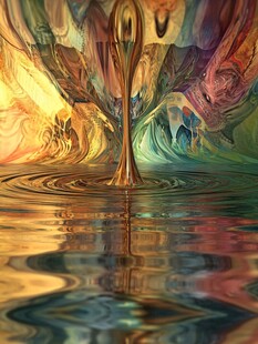 梦幻色彩水滴滴落艺术图