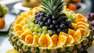 菠萝造型水果拼盘