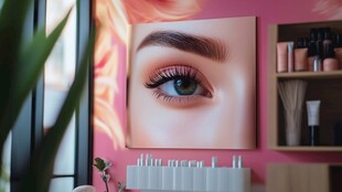 美妆工作室的眼部艺术展示