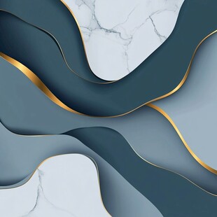 蓝白大理石金纹抽象背景