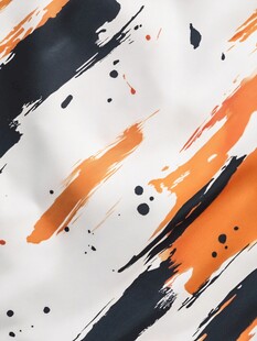橙黑笔触泼墨抽象背景图