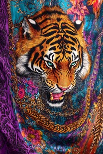 斑斓猛虎印花图案