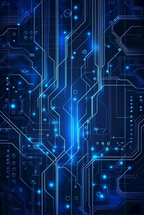 科技感蓝色电路板背景图