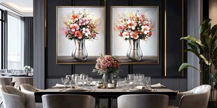 优雅餐厅花卉装饰艺术空间