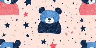 可爱小熊星星图案背景