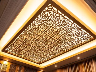 中式雕花天花板精美设计