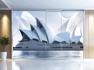 室内中的悉尼歌剧院壁画