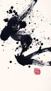 水墨狂草书法艺术作品