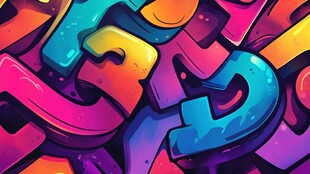 多彩立体字母拼图艺术