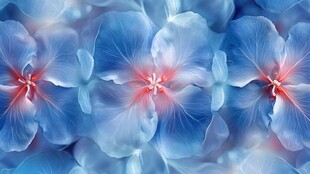 梦幻蓝色花朵特写