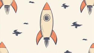卡通火箭图案背景设计