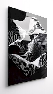 黑白线条抽象艺术挂画