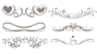 复古手绘装饰花纹设计元素