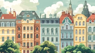 多彩欧式建筑风景