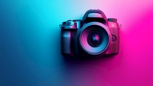 时尚相机 绚丽背景展示