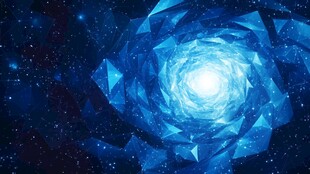 蓝色璀璨星空几何旋涡