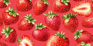 草莓图案背景 鲜艳诱人