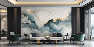 现代客厅大理石纹背景墙