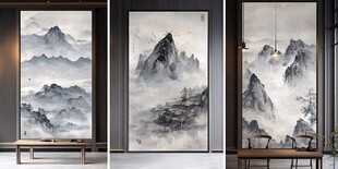 中式山水墨画 装饰挂画