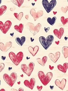 手绘爱心图案背景纹理