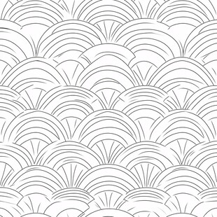 日式波纹线条无缝图案