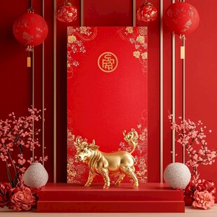 金牛贺岁 中式新春场景