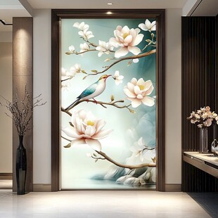 玉兰花间鸟 中式玄关美