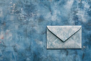 复古背景上的灰色信封