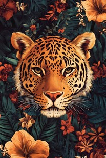 豹与繁花 野性与自然之美