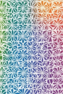 彩虹渐变几何花朵图案