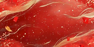 喜庆红色飘带背景图