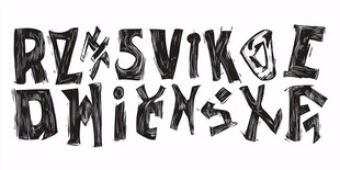 手绘风格英文字母字体展示