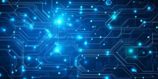 科技感电路板蓝色背景图