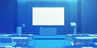 蓝色会议室场景布置