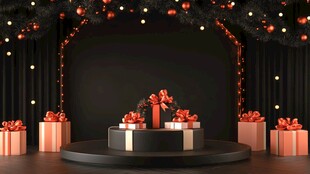 圣诞礼物展示场景布置