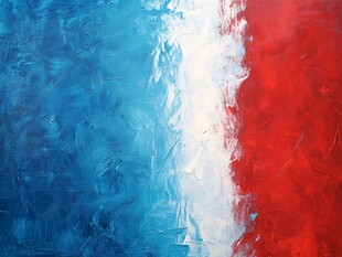 法国国旗风格抽象油画