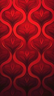 红色波浪花纹几何图案背景