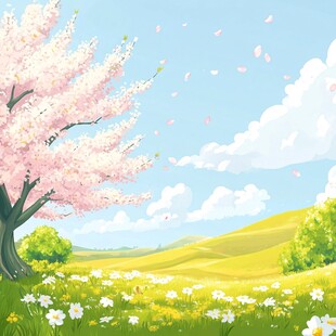 春日繁花树 田野好风光