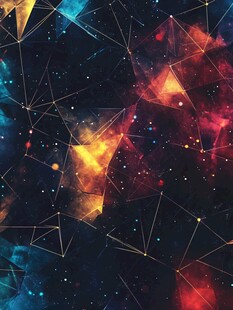 梦幻星空几何抽象背景图