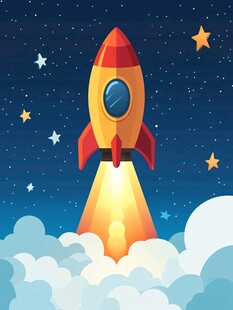 火箭升空 奔向浩瀚星空