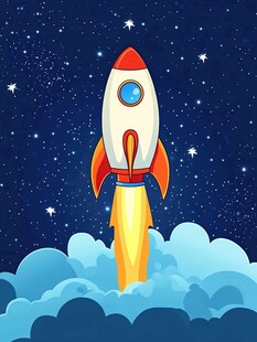 火箭升空 遨游浩瀚星空