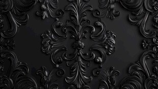 黑色立体欧式花纹背景图