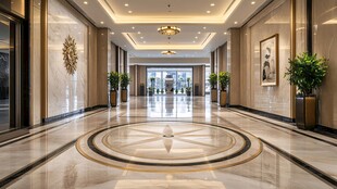 豪华酒店大堂优雅过道