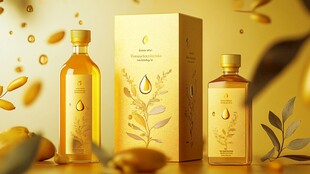 奢华金系护肤精油产品展示