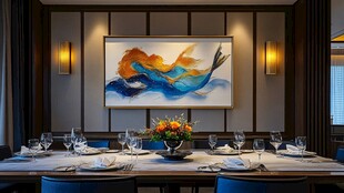 雅致餐厅的艺术装饰图景