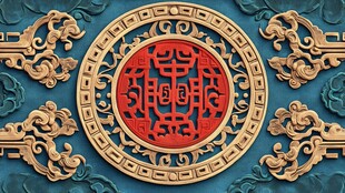 中式古典福字雕花装饰